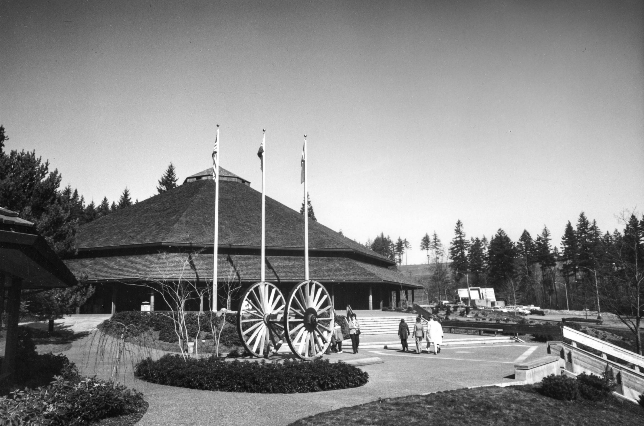 Old black and white photo of Washington Park