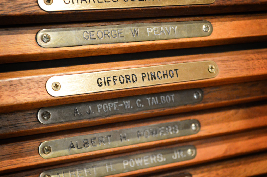 Plaques with names of forestry leaders on them