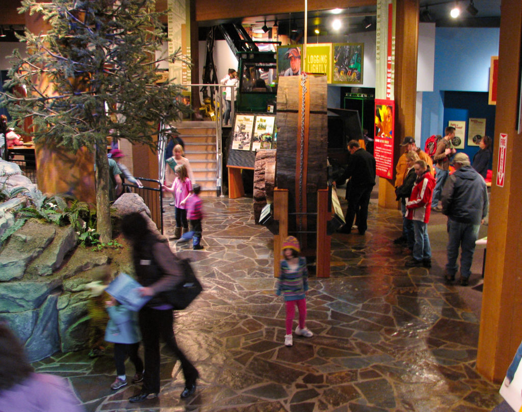 Crowds gather inside the Museum showcasing various exhibits