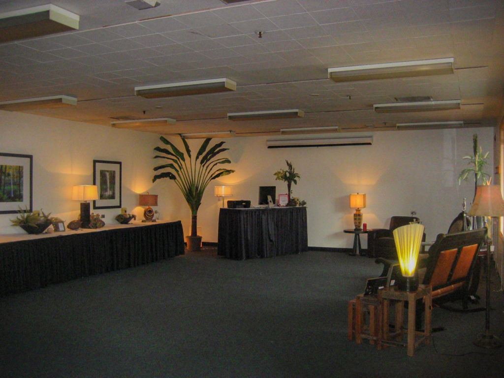 Conference room with elaborate plants and chairs